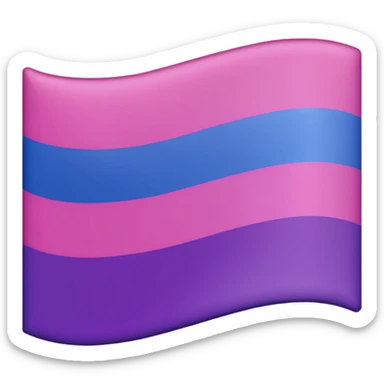 A bisexual flag with three color 🩷💜💙 like the same exact color and three colon like this 🇦🇲 but with the color of the heart sticker