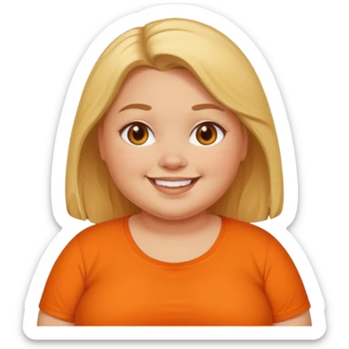 fat girl with orange shirt sticker