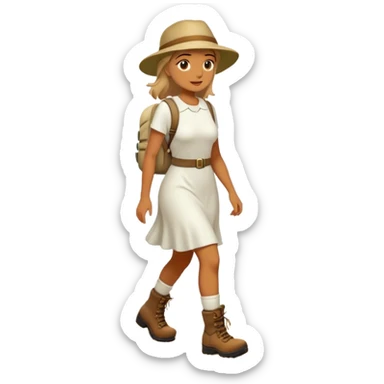 Bride to be hiking in the bush sticker