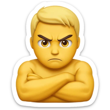 angry face classic emoji arms crossed sticker