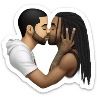 drake kissing lil wayne sticker