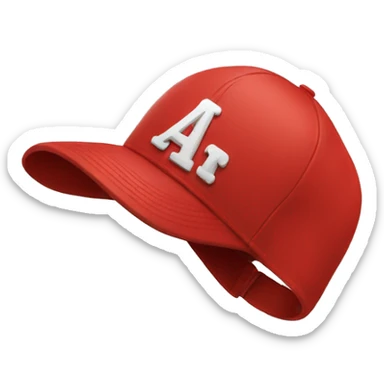 Word "CAP" written on a red baseball cap sticker