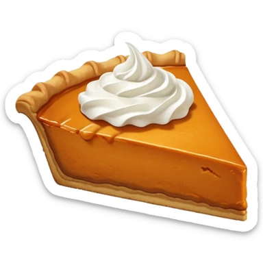 Big piece of pumpkin pie with lots of whipped cream on top sticker