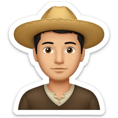 good looking Mexican thin handyman no mustash no hat black hair sticker