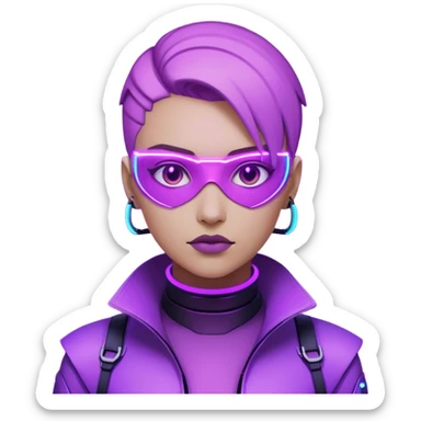 neutre gender neon cyberpunk light purple, I don't want you to use props sticker