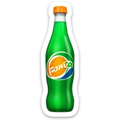 fanta bottle green sticker
