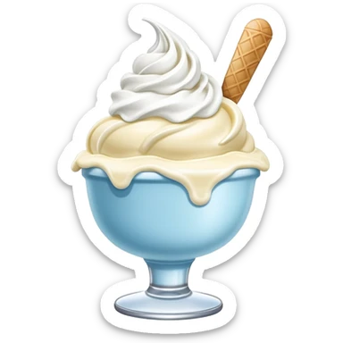 Light blue ice cream sundae sticker