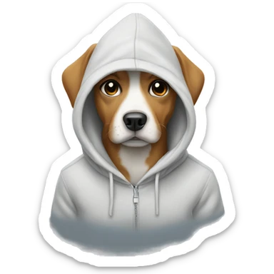 Dog wearing a hoodie  sticker