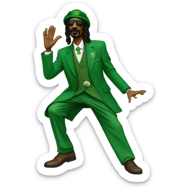 Snoop dog crip walking in Irish attire sticker