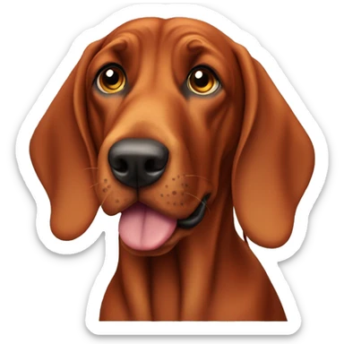 Redbone coonhound dog sticker