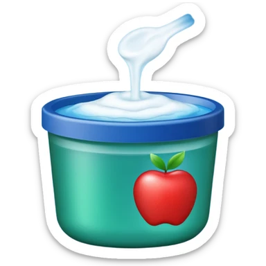 make an apple style emoji of Vicks Vaporub - it should have a dark green lid and a blue tub sticker