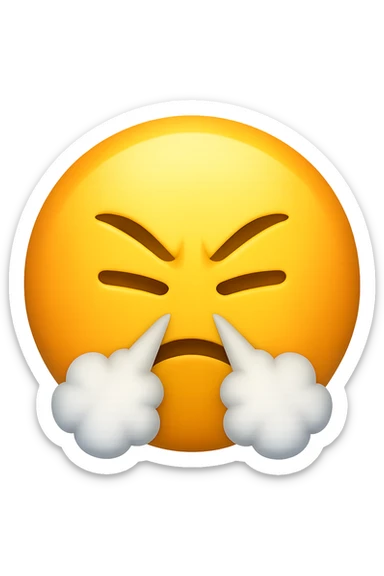 face with steam from nose emoji sticker