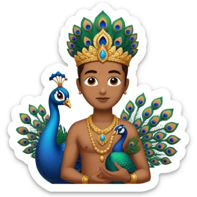 Murugan with vel and peocock at back vel also with  sticker