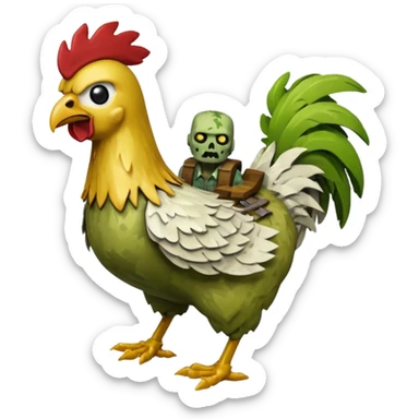Minecraft Chicken jockey sticker