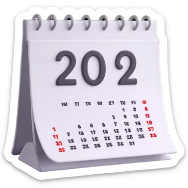 white calendar with just the number 2025 sticker