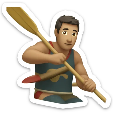 Cabeca de Cuia rowing the canoe. sticker