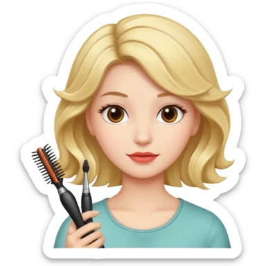 Girlwith  hairstyle tools  sticker