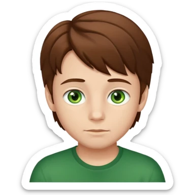 Boy with Brown haïr and Green Hazel elle sticker