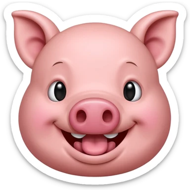 crée moi un emoji avec un cochon qui pleure de rire, tout rose  sticker