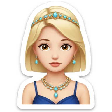 portrait of a girl with jewelry sticker