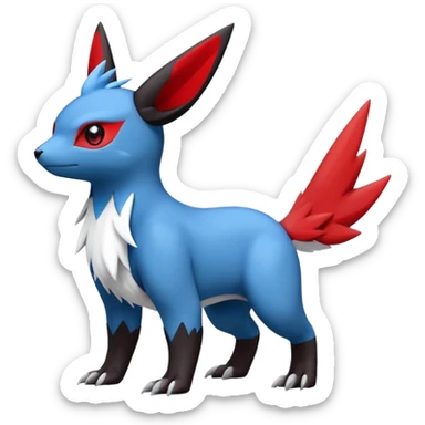  Cute Guilmon-Latias-Umbreon-Fakémon-hybrid-creature (full body)  sticker