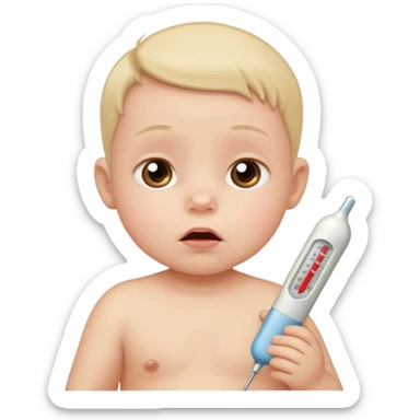 termometro em bebe com febre sticker