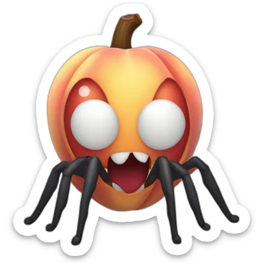 scary-spider-peach sticker