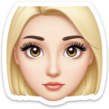 pretty face with big eyelashes sticker