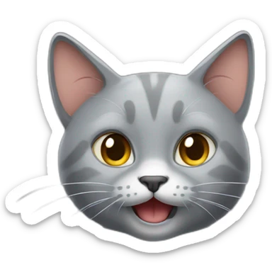 Grey cat who makes a finger of honor sticker