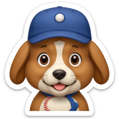baseball hat dog sticker