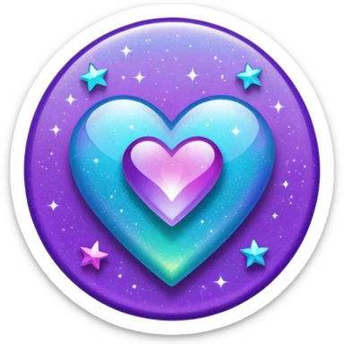 glitter purple and cian checkmark sticker