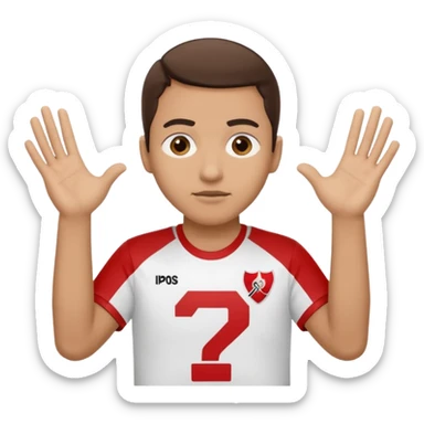 Hace a una persona con la remera de river plate haciendo esto🤷‍♂️ sticker