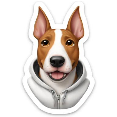 Bull terrier wearing texas longhorn hoodie  sticker