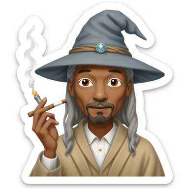snoop dog smoking a blunt with gandalf  sticker
