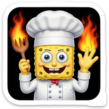 SpongeBob is a cook in hell  sticker