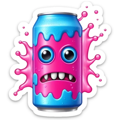 neon pink and blue energy drink "monster" sticker