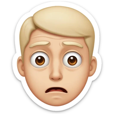 Disgusted face you would do to something new and strange  , kr odd behavior in something ! sticker