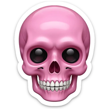 Pink skull sticker