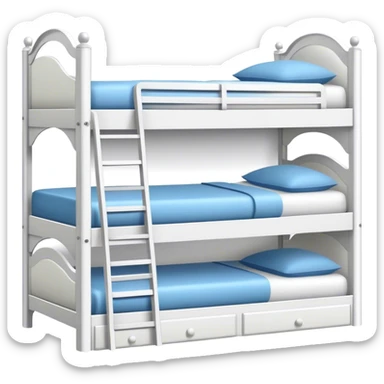 Triple bunk bed white  sticker