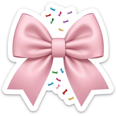 super pale pink bow confetti but the paper confetti are the pale pink bows all spread out sticker