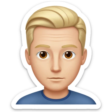 white dude with tight slick back hair sticker