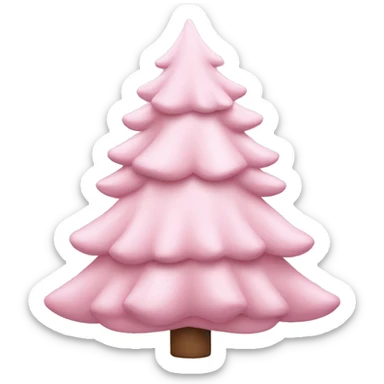 pastel pink christmas tree sticker