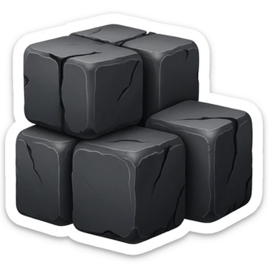 3 cubes of charcoal sticker
