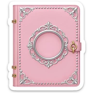 pink diary, coquette, loveshackfancy style, ring binder, no leather  sticker