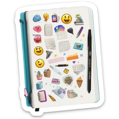 Bullet journal with stickers sticker