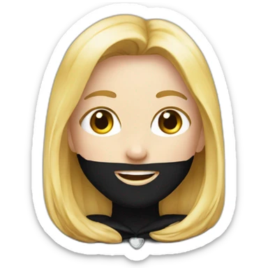 Happy-White-girl—face-black-cape-costume sticker