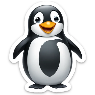 happy smiling penguin sticker