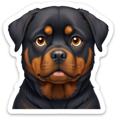 A mature black Rottweiler dog. sticker