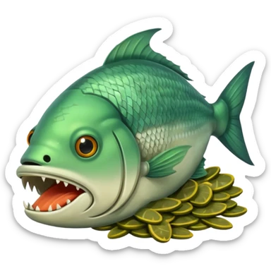 smelly dead fish green smell sticker