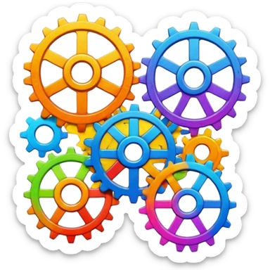 cogs made of paint sticker